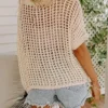 0010-1.webp Dokotoo Womens Summer Scoop Neck Short Sleeve Sweater Casual Crochet Hollow Out Knit Tops Pullover Shirts Beach Coverup