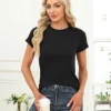 005-1.webp Memorose Womens Short Sleeve Tops Summer T Shirts Round Neck Causal Fashion Basic Tee