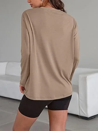 Trendy Queen Womens Oversized Long Sleeve T Shirts 2025 Basic Crewneck Tee Fall Tops Casual Workout Y2K Clothes