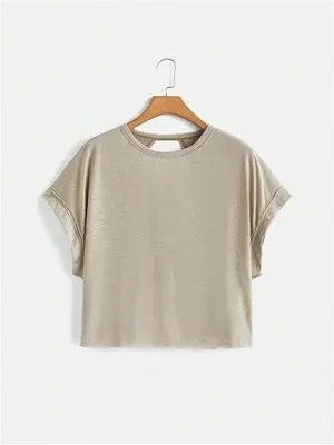 009-1.webp SOLY HUX 2024 Open Back Tops for Women Criss Cross Cut Out Tee Backless Casual Short Sleeve Round Neck T Shirt