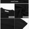 02-1.webp Kate Kasin Women Short Sleeve Polo Sweater V Neck Knitted Tops Casual Ribbed Shirt Loose Pullover Sweater