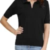 02-2.webp Kate Kasin Women Short Sleeve Polo Sweater V Neck Knitted Tops Casual Ribbed Shirt Loose Pullover Sweater