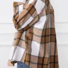 Trendy Queen Womens Flannel Shacket Casual Jacket Plaid Button Down Long Sleeve Shirt Fall Winter Outfits