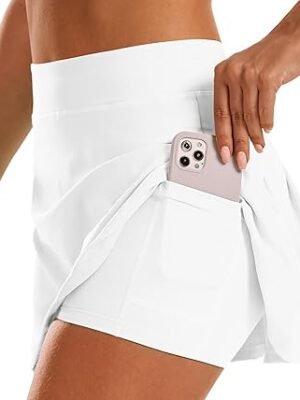 61gvVxWe53L._AC_SX342_.jpg Women Tennis Skirt Golf Skorts Athletic High Waisted with Pockets Inner Shorts Sport Workout Pleated Pickleball