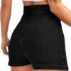 Women Casual Split Hem High Waist Denim Skorts Skirt Shorts