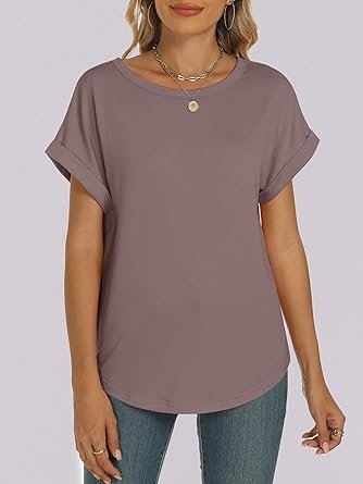 71qcdCS4N9L._AC_SY445_.jpg Oversized Tshirts for Women Tops Short Sleeve Casual Loose Basic Tee Shirt Cute