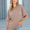 81BM9B9gOZL._AC_SY445_.jpg Women Oversized T Shirts Short Sleeve Casual Loose Top Basic Tee with Pocket