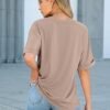 81MaslHkW8L._AC_SY445_.jpg Women Oversized T Shirts Short Sleeve Casual Loose Top Basic Tee with Pocket