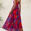 Women Floral Maxi Dresses Elegant Spaghetti Strap Dress Printed Party Dress Beach Long Dresses