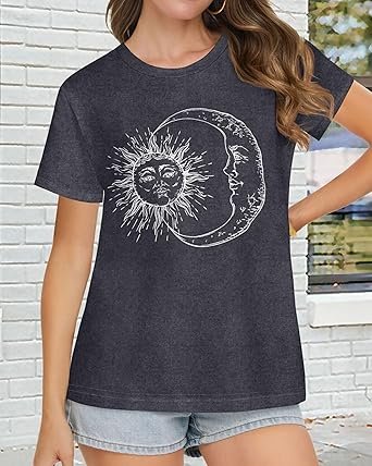 81zJ8qTBMmL._AC_SX342_.jpg T Shirts for Women Short Sleeve Crewneck Casual Cute Graphic Basic Tees Tops